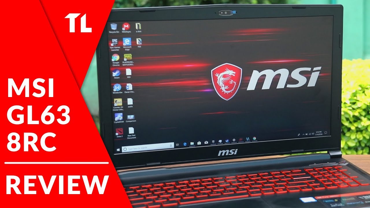 Ноутбук MSI GL63 8RC (Intel Core i5 8300H 2300 MHz/15.6"/1920x1080/8GB/1000GB HDD/NVIDIA GeForce GTX 1050/DOS)