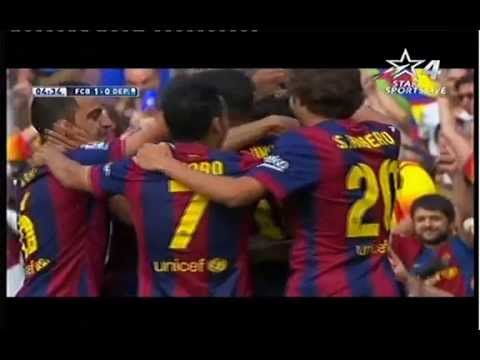 Barcelona vs Deportivo La Coruna 2-2 Match Highlights - Messi's Incredible Header Goal
