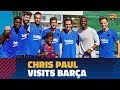 NBA star Chris Paul visits Barça's training session