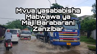 Mvua zasababisha mabwawa ya maji kwenye barabara Zanzibar. Masika haijachanganya #discoverzanzibar