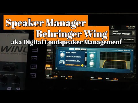 Speaker Manager Plugin aka Digital Loudspeaker Management inside Behringer WING (Firmware v1.11)