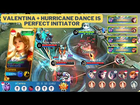 Perfect Initiator !! Valentina + Hurricane Dance 100% Broken !! Best Build Valentina 2022 - MLBB