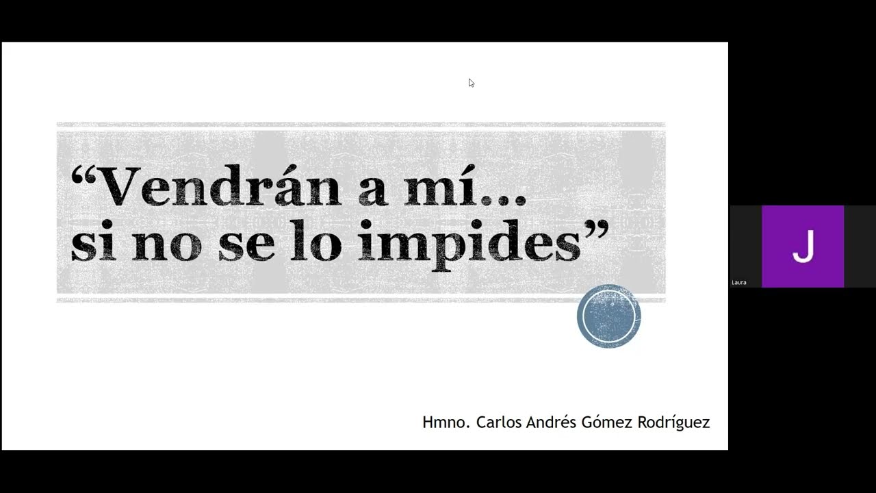"NIÑOS Y JOVENES RUMBO A LA PERDICION". TEMA 1: "VENDRÁN A MÍ SI NO SE LO IMPIDES". ANDRES GOMEZ R.