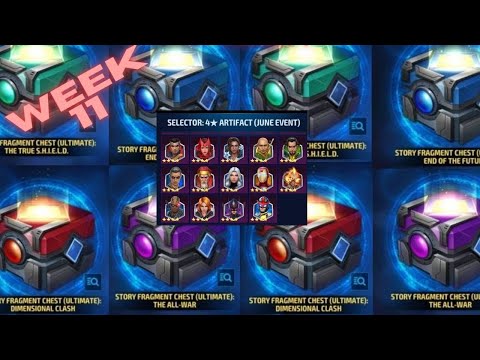 STORY MODE : WEEK 11 CHESTS OPENNING -  EVENT TOKENS QUEST P CARD - ARTIFACT ! | Marvel Future Fight