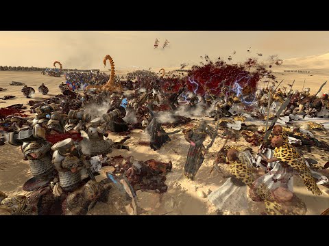 warhammer 2 dwarfs vs aswad scythans cinematic battle