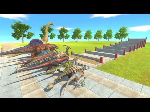 CARNIVORE DINOSAURS VS HERBIVORE DINOSAURS WHO IS MORE FASTER - ( Animal Revolt Battle Simulator )#2