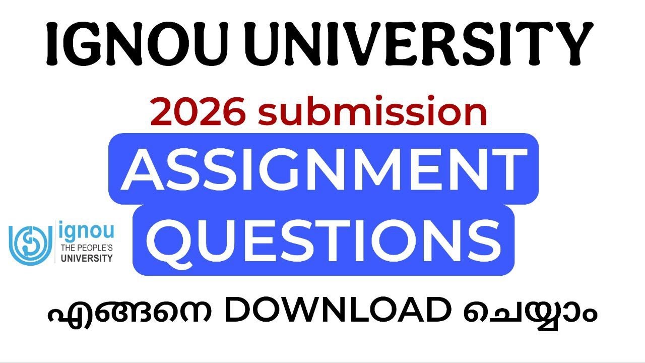 IGNOU ASSIGNMENT QUESTIONS 2026 #distancelearning #ignou