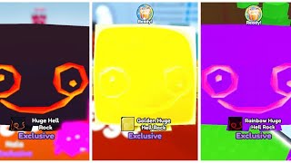 OMG! 😱 YOUTUBERS HATCHING ALL VERSIONS OF *HUGE HELL ROCK*! 🔥 Roblox Pet Simulator X