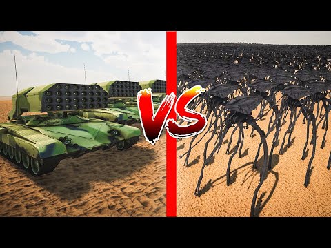 10,000 Alien Tripods Vs 500 Tank Missiles - The Ultimate Epic Battle Simulator 2 Uebs