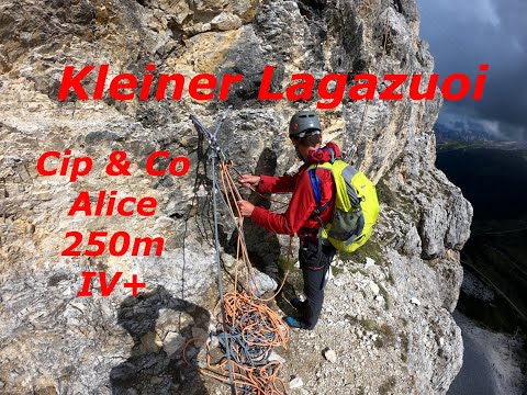 Kleiner Lagazuoi,  Cip und Co Alice Führe, Südwand, Piccolo Lagazuoi, parete sud