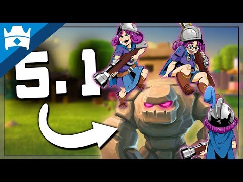*NEW* 5.1 GOLEM 3 MUSKETEERS DECK FOR THE NEW META || Best HEAVY Golem Beatdown Deck for Challenges!