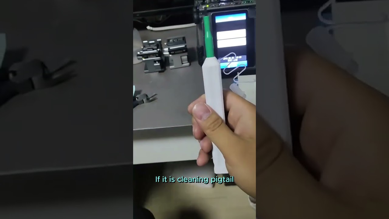Using a Fiber Optic Cleaning Pen! ✨🔍 #FiberOptics #Cleaning #Tech