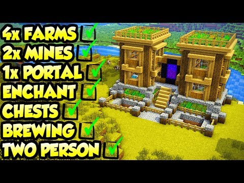 Minecraft 2 Player Survival House Tutorial (How to Build) Video