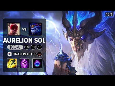 Aurelion Sol vs Lee Sin Mid - KR Grandmaster - Patch 13.3 Season 13
