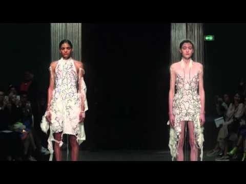 Hussein Chalayan's Spring Summer 2016 show featuring dissolving outfits