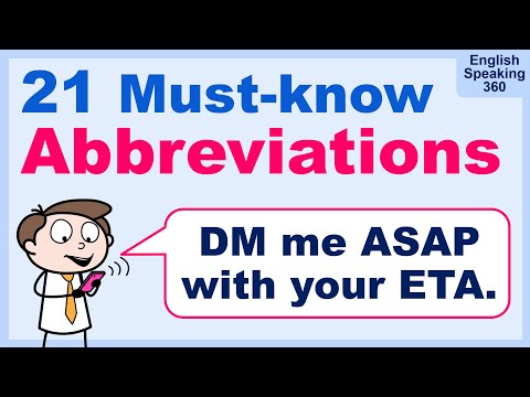 21 ABBREVIATIONS you must know in English.  FUN QUIZ!