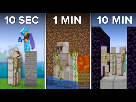 Shulkercraft - Minecraft Iron Farm In 10 SECONDS, 1 Minute & 10 Minutes