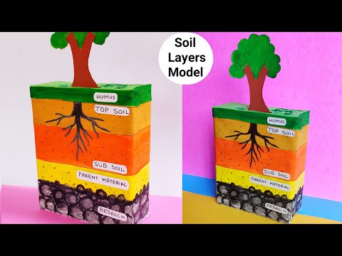 Soil layer model easy idea | Soil profile model school project | Layers of soil project making idea