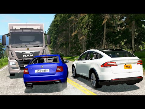 Car Overtaking Crashes Compilation #25 - BeamNG.Drive