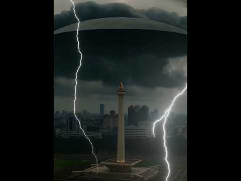 UFO Colossal Mothership above Monas made by AI