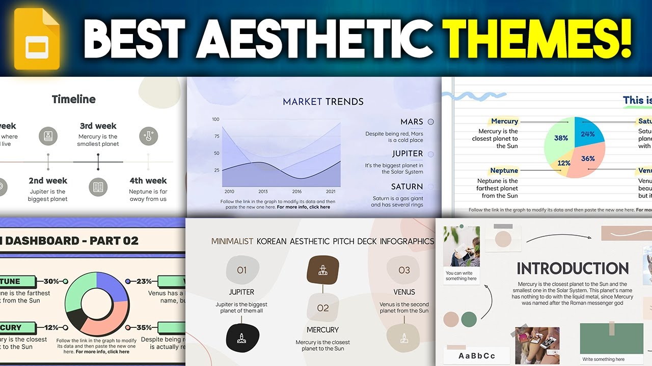6 Google Slides Aesthetic Themed Templates for Presentations!
