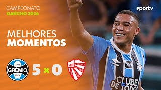 GRÊMIO 5 X 0 SÃO LUIZ | MELHORES MOMENTOS | 3ª RODADA CAMPEONATO GAÚCHO 2026 | sportv