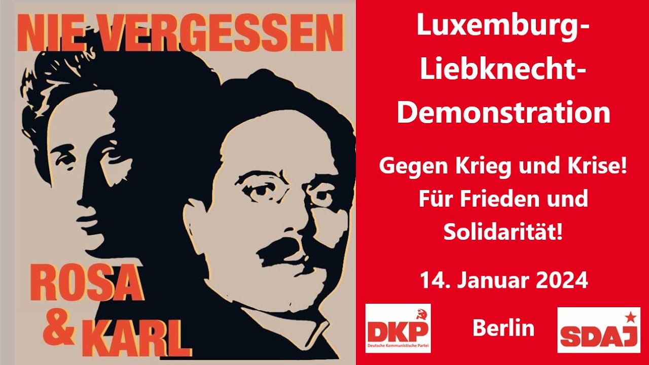 Luxemburg-Liebknecht-Demonstration am 14.01.2024 in Berlin