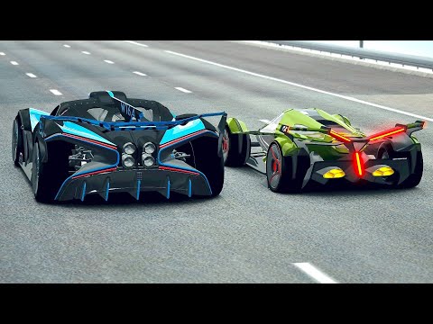 Bugatti Bolide vs Lamborghini V12 Vision GT - Drag Race 20 KM