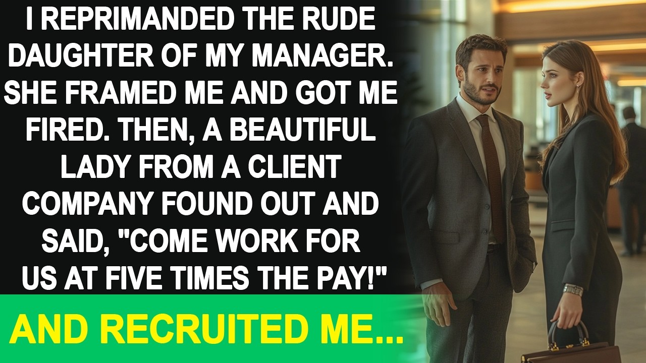 I scolded my manager's rude daughter, got framed and fired. A client offered me five times the pay!