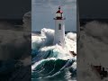 Lighthouse In Stormy Seas Waves Crashing On Lighthouse Scaryocean Storm WavesCrashing Waves