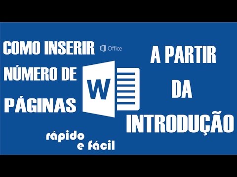 Como inserir número de páginas a partir da INTRODUÇÃO - TCC (Word 2016, 2013, 2010)
