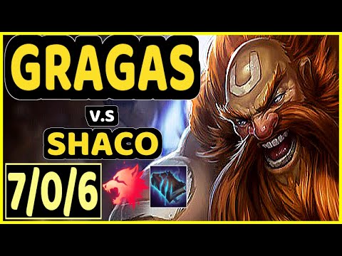 NJI (GRAGAS) vs SHACO - 7/0/6 KDA JUNGLE GAMEPLAY - EUW Ranked GRANDMASTER