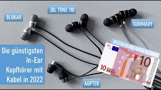Die besten In Ear Kopfhörer 2022 für kleines Budget - JBL, AGPTEK, BLUKAR, GUMMARY
