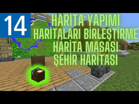 Minecraft Survival Rehberi Bölüm 14 - Harita Yapımı- Haritaları Birleştirme- Şehir haritası (1.16.3)