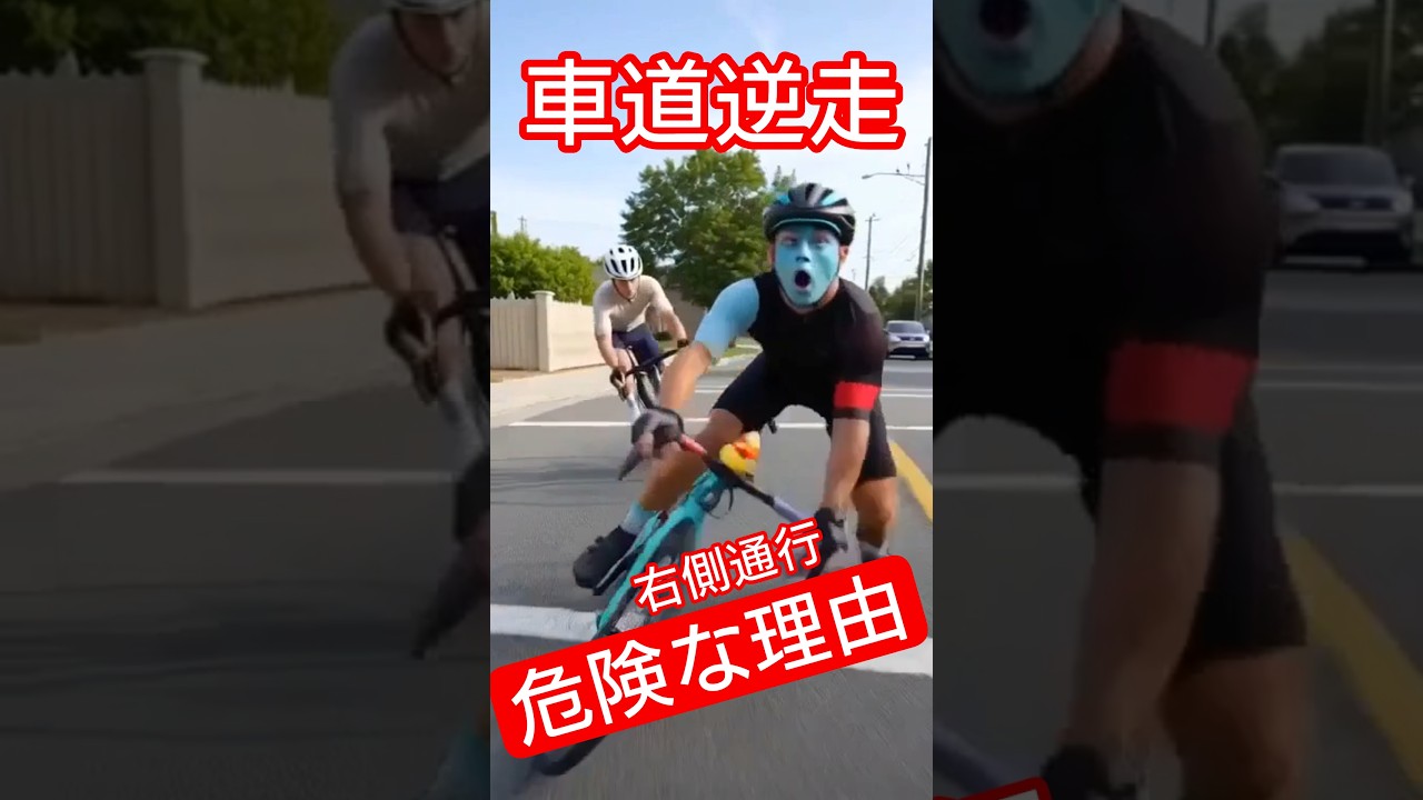 自転車の逆走が危険な理由🚴車道右側通行(通行区分違反)青切符 反則金6000円納付🔰ロードバイク危険運転 チャリカスあるある 2026年4月1日施行