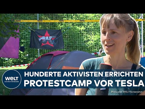 Video Thumbnail: PROTESTCAMP GEGEN TESLA: Großeinsatz bei in Grünheide! Polizei befürchtet Eskalation