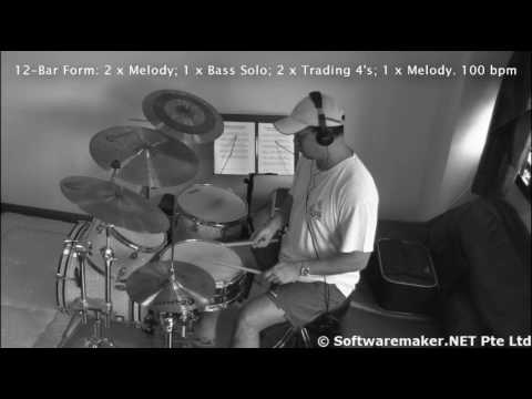 Playing Drums to a easy tempo minor 12-Bar Blues