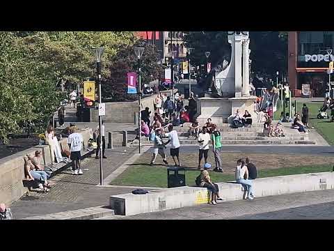 Friday afternoon piccadilly gardens scrap why not