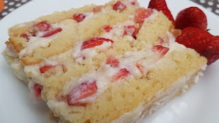 BOLO AMANTEIGADO COM RECHEIO DE MORANGO, IDEAL PARA ANIVERSÁRIO | FÁCIL E ECONÔMICO