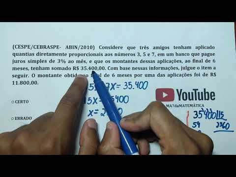 CESPE/CEBRASPE - ABIN 2010 (Grandezas diretamente proporcionais!!)