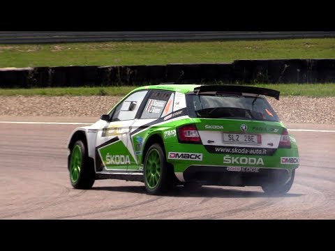 Umberto Scandola SHOW on Skoda Fabia R5 rally - Smoking tires, handbrake & fast driving