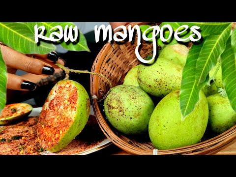 🔥EXTREMELY SOUR RAW MANGOES🔥 SPICY & TANGY RAW MANGO MUKBANG🌶️