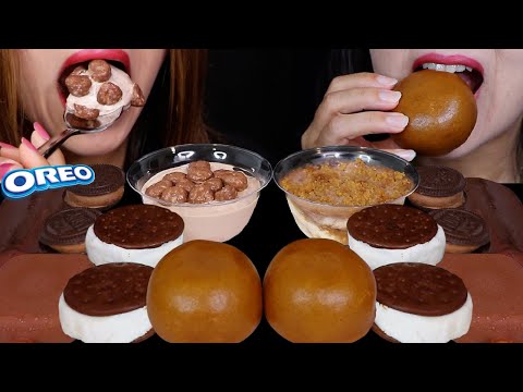 ASMR BIG CHOCOLATE MANJU CAKES, DOVE ICE CREAM BAR, ICE CREAM SANDWICH ROUNDS, MOUSSE CAKE CUPS 먹방