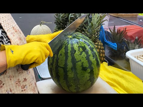 TOP 4 MASTERS of NEAT FRUIT CUTTING - AMAZING CREATIVE FRUIT CUTTING SKILLS - KOREAN STREET FOOD