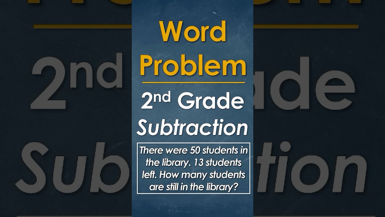 2nd Grade Subtraction Word Problem – Library Students Example ✅