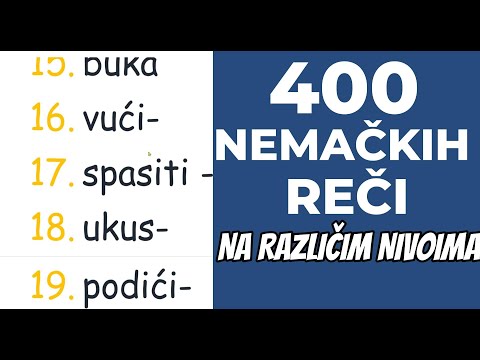TEST 400 NEMAČKIH REČI NA RAZLIČITIM NIVOIMA -REČI KOJE SE ČESTO KORISTE U RAZGOVORU