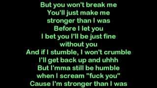 Eminem - Stronger Than I Was (lyrics)