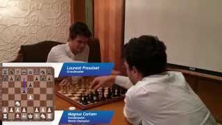 Magnus Carlsen vs. Laurent Fressinet in a Blitz Game in Oman