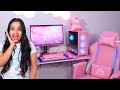 Surprised Shafa With A Pink Gaming Setup