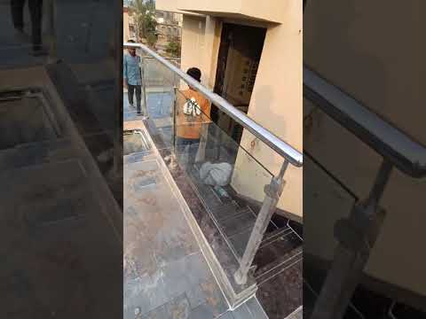 Silver stairs ss304 stainless steel balcony railing